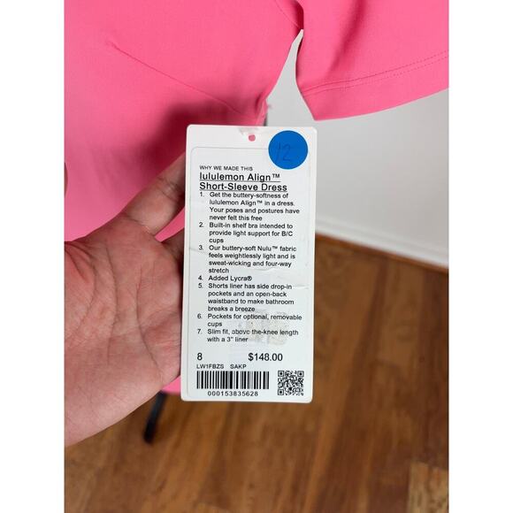 B1 Lululemon Align Short Sleeve Dress 8 Sporty Pickleball Preppy Athleisure - Picture 5 of 6